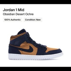 Jordan 1 Mid Obsidian Desert Ochre